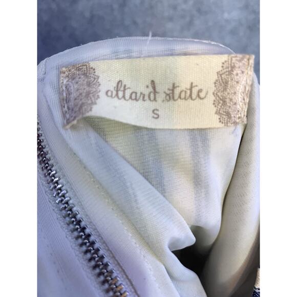 Altar'd State Floral & Stripes Embroidered Boho Summer Dress Women's Size Small - Picture 5 of 9